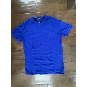 Polo Ralph Lauren Mens XL Blue Waffle Knit T-Shirt Green Pony Logo Short Sleeve